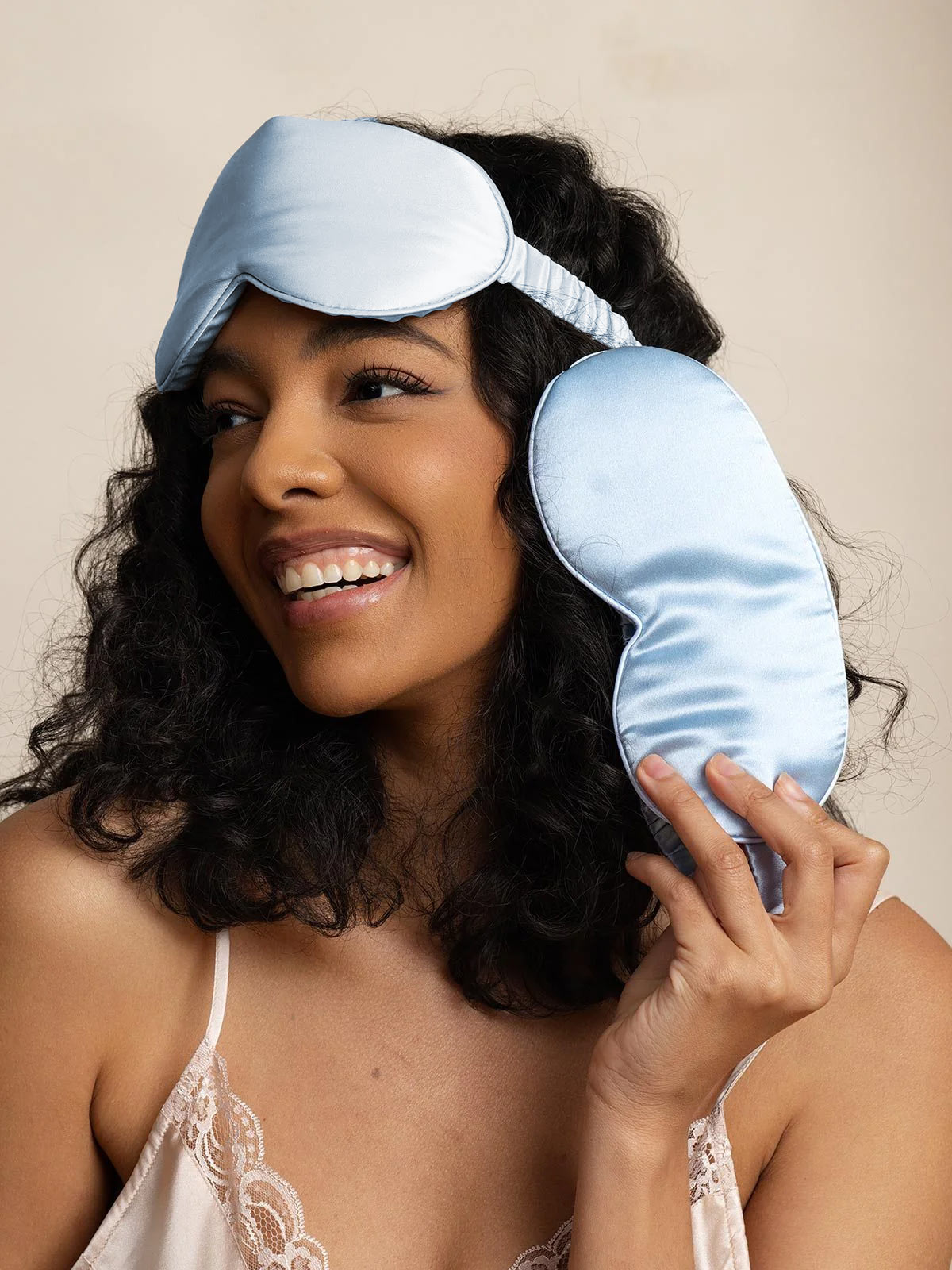 [Light Blue] SilkSilky  Pure Silk Eye Mask 006