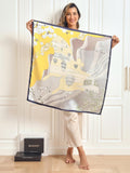 SilkSilky US Pure Silk Scarf Yellow 004