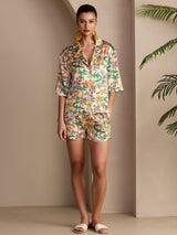 [Sand Crocodile] SilkSilky  Short Sleeve Notch Collar Women's Pajamas 006