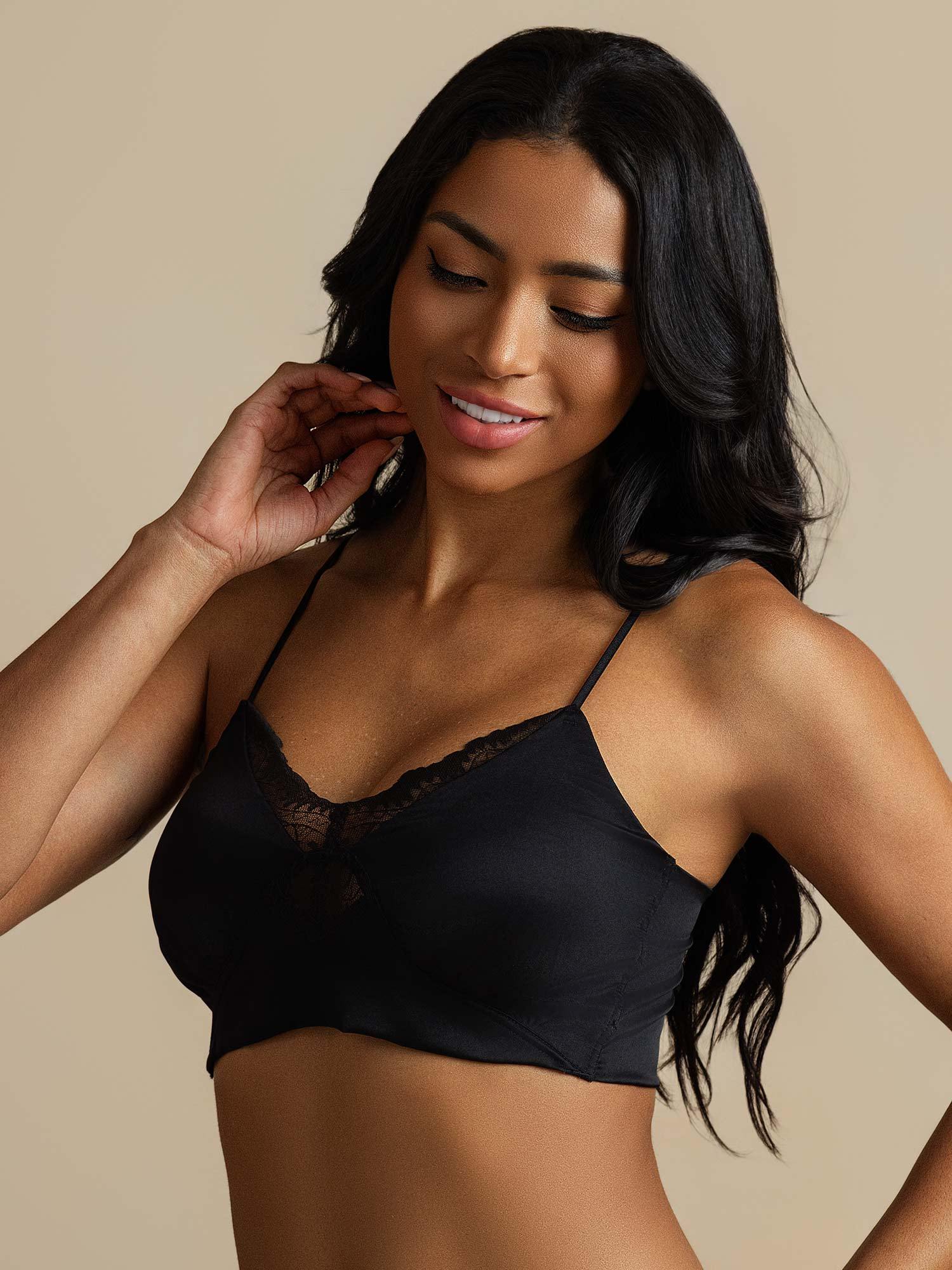 [Black] SilkSilky Pure Silk Bra 006