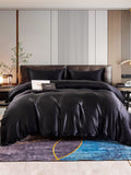 SilkSilky US 22Momme Pure Silk Bedding Set Black 001