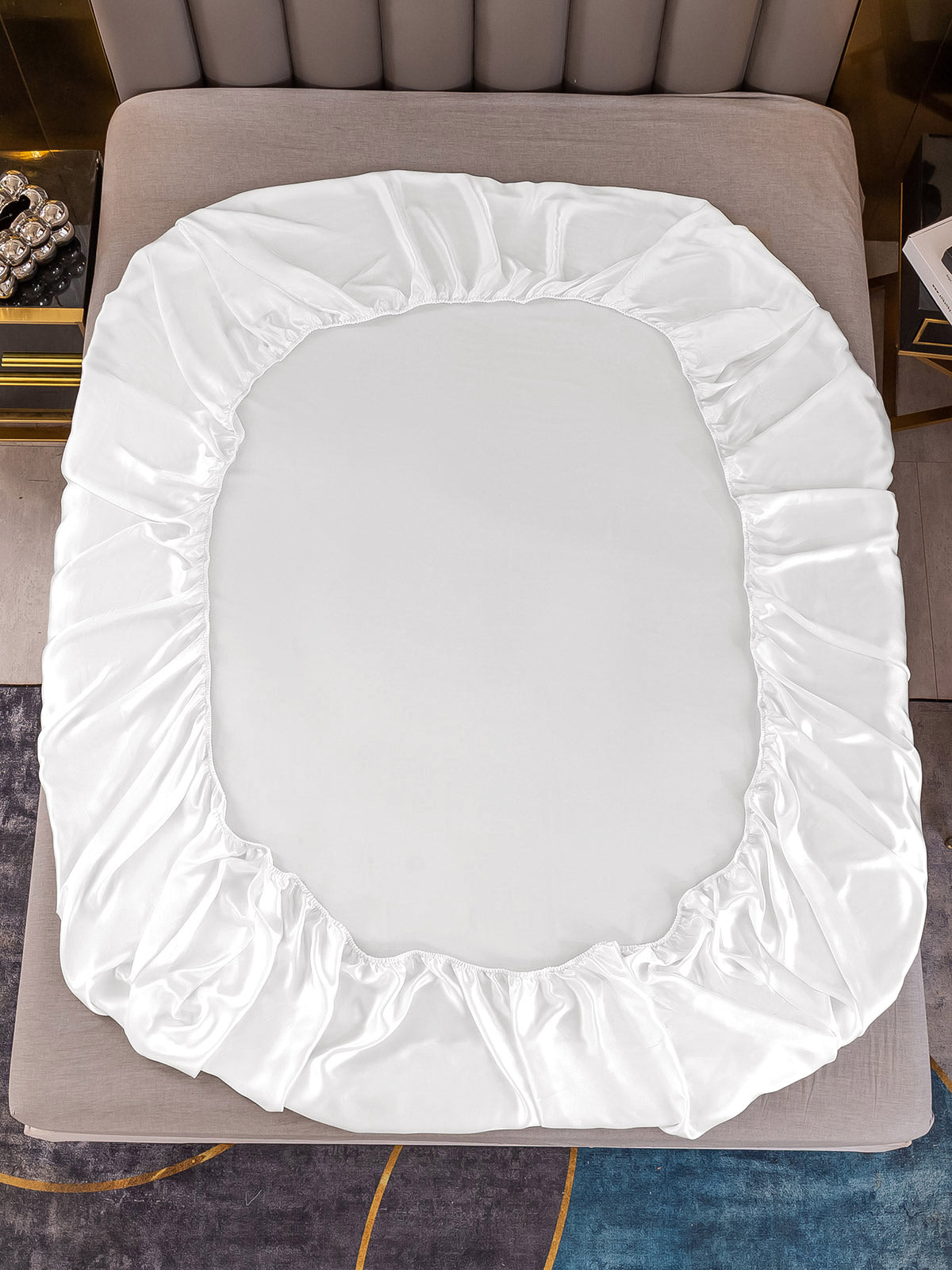 [White] SilkSilky  22Momme Pure Silk Sheet 005