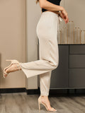 SilkSilky US 19Momme Silk Knitted Womens Pants Beige 004