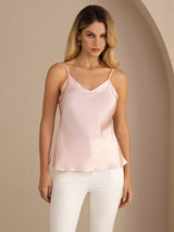 [Light Pink] SilkSilky Spaghetti Strap V Neck Camisole Top 003