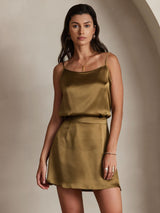 [Brown] SilkSilky  Spaghetti Strap Camisole Top 001