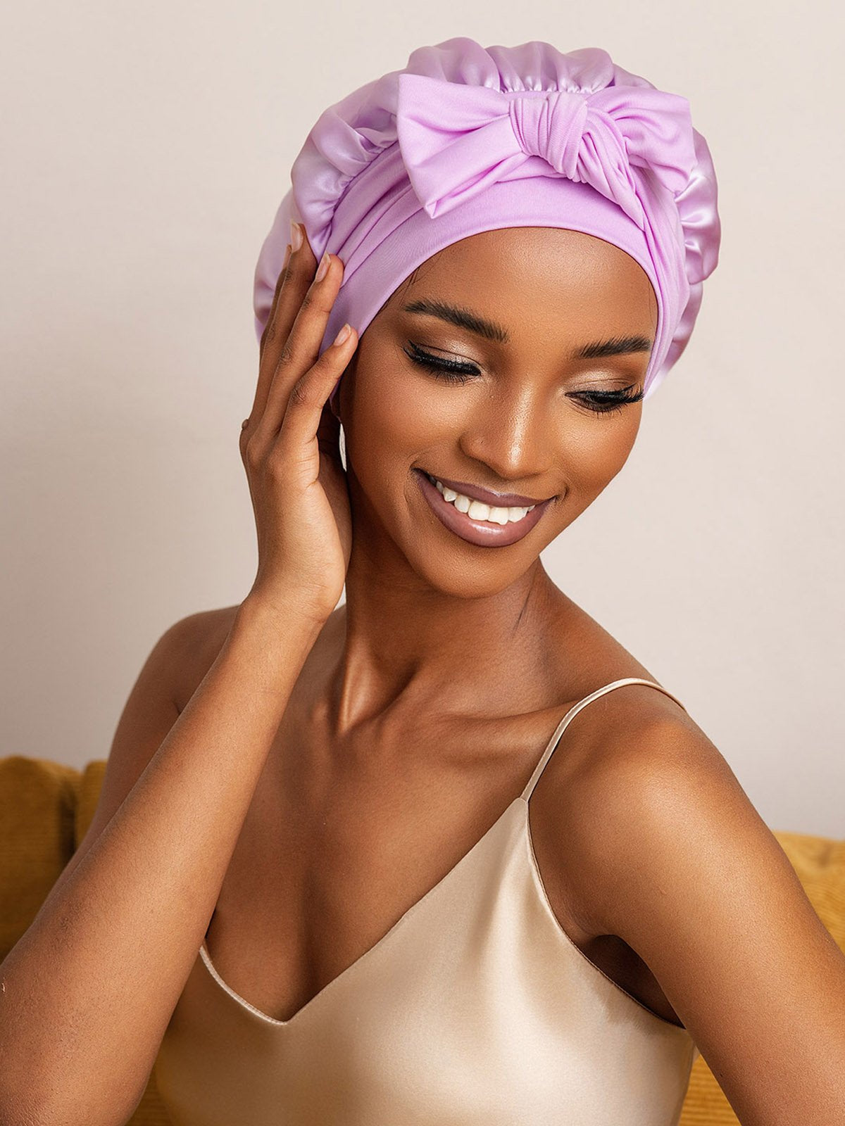 SilkSilky Pure Silk Sleep Cap Lavender 008