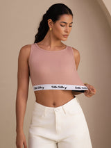 [Pink] SilkSilky  Sleeveless Crew Neck Camisole Top 004