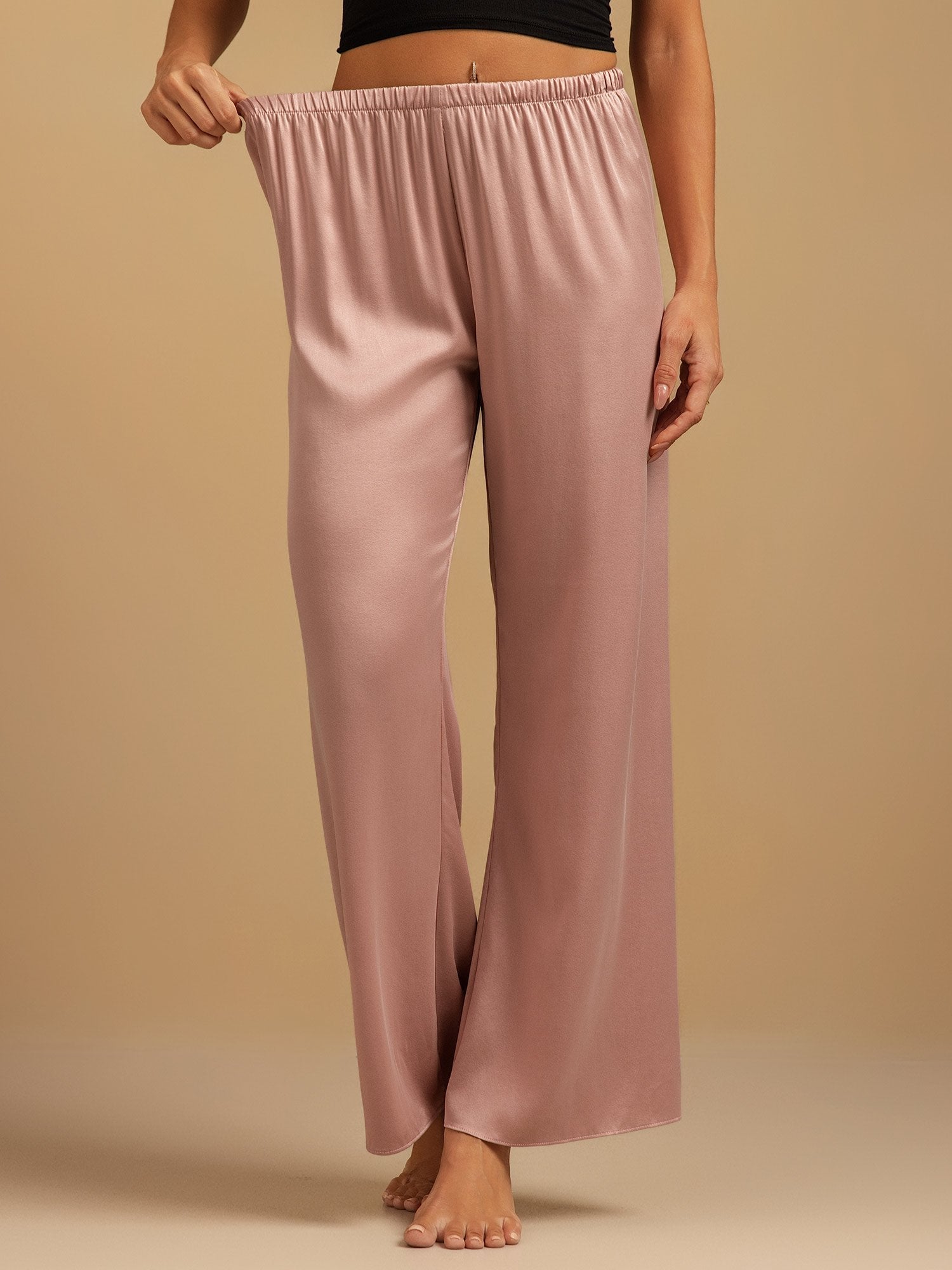 [Peach Skin] SilkSilky  19Momme Silk Womens Sleep Bottoms 001,