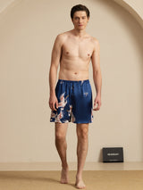 [Dark Blue] SilkSilky 19Momme Mens Sleep Bottoms 005