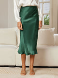 SilkSilky-US-19Momme-Pure-Silk-Skirt-Dark-Green-001