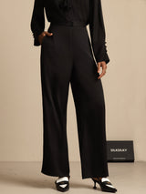 [Black] SilkSilky 19Momme Silk Womens Pants 001