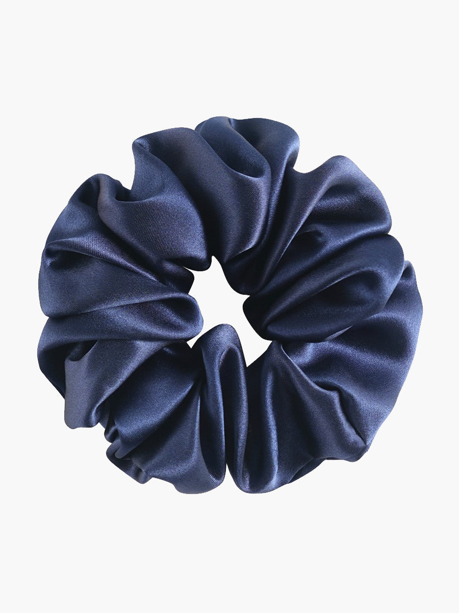 SilkSilky  19Momme Pure Silk Scrunchie DarkBlue 003