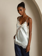 [Light Blue] SilkSilky  Spaghetti Strap V Neck Camisole Top 006