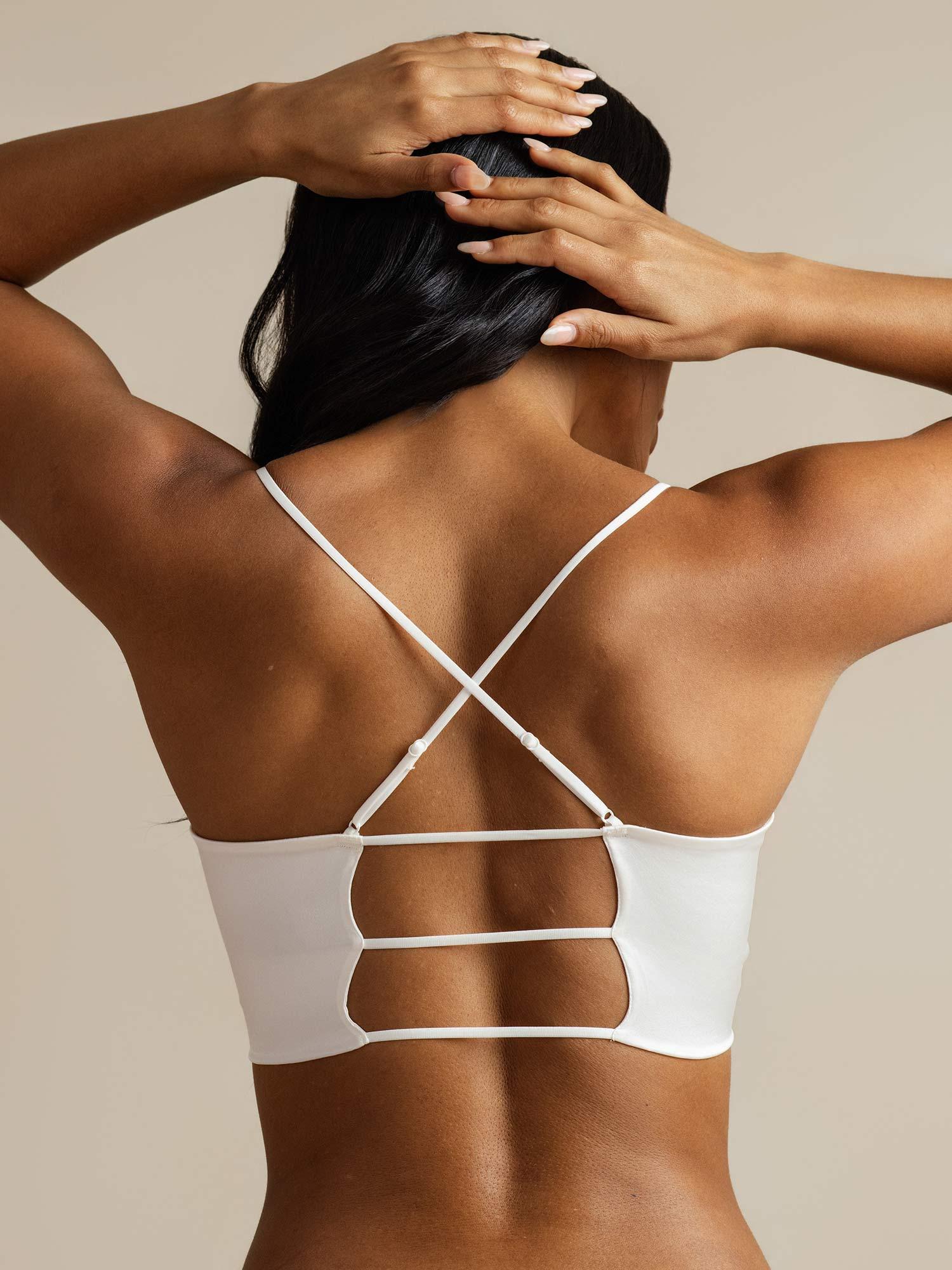 [White] SilkSilky Pure Silk Bra 002