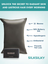 [Dark Gray] SilkSilky  22Momme Pure Silk Pillowcase 003