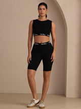 [Black] SilkSilky  Sleeveless Crew Neck Women's Outfit Sets 007