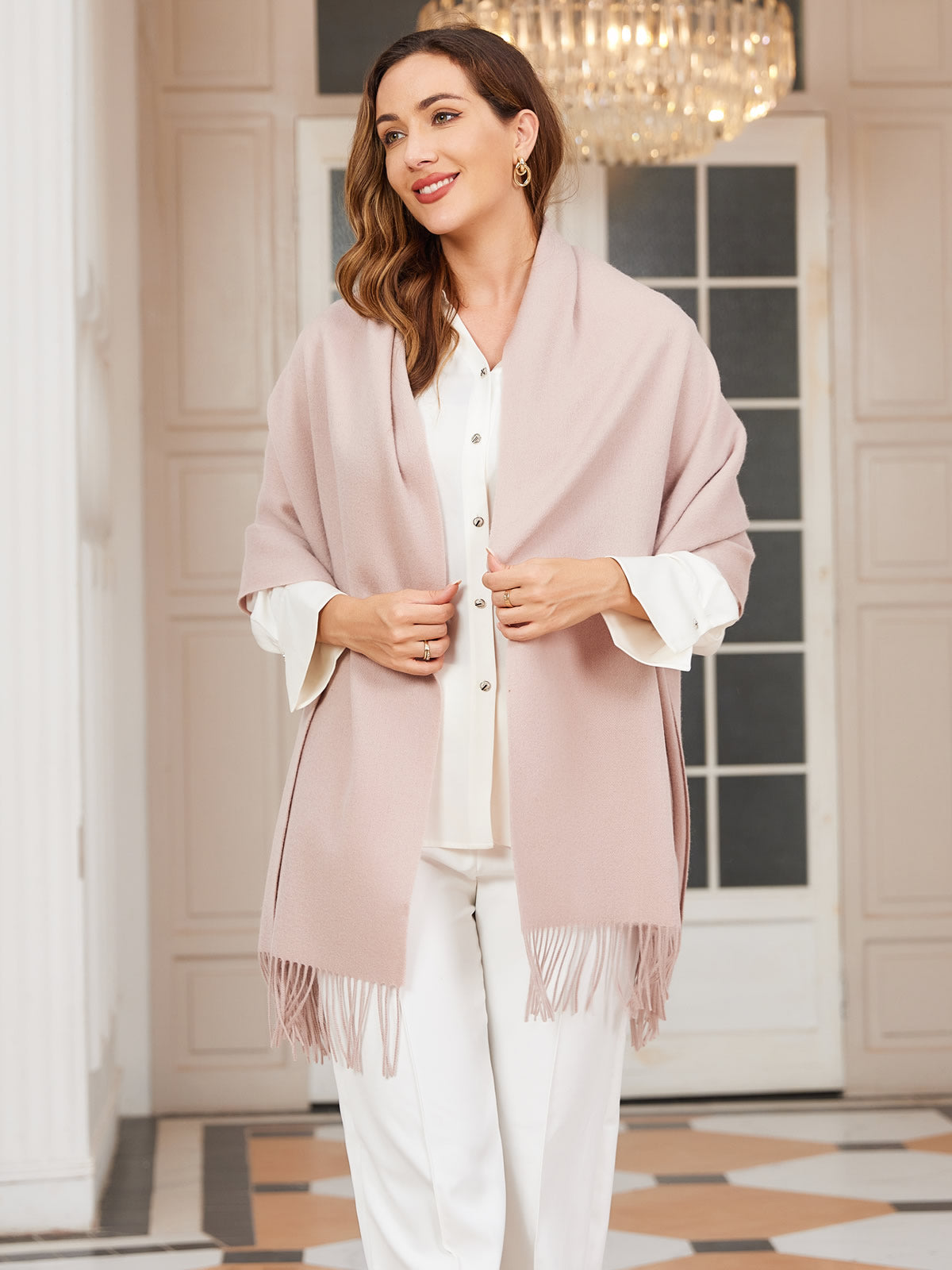 [Light Beige] SilkSilky  Wool Scarf 002