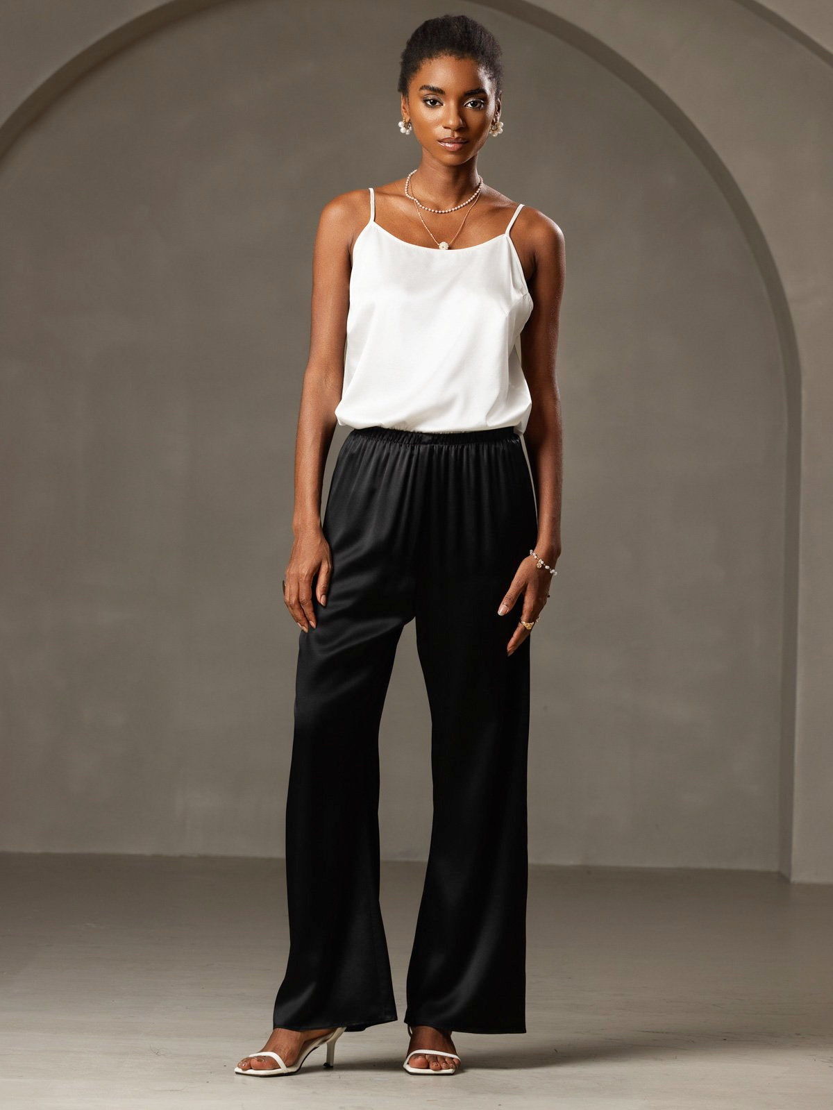 [White] SilkSilky  19Momme Silk Camisoles 007