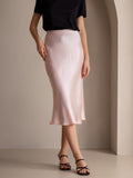 SilkSilky  19Momme Pure Silk Skirt LightPink 001