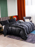 SilkSilky US 25Momme Pure Silk Bedding Set Black 004