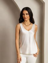 [Light Gray] SilkSilky  Sleeveless V Neck Camisole Top 001