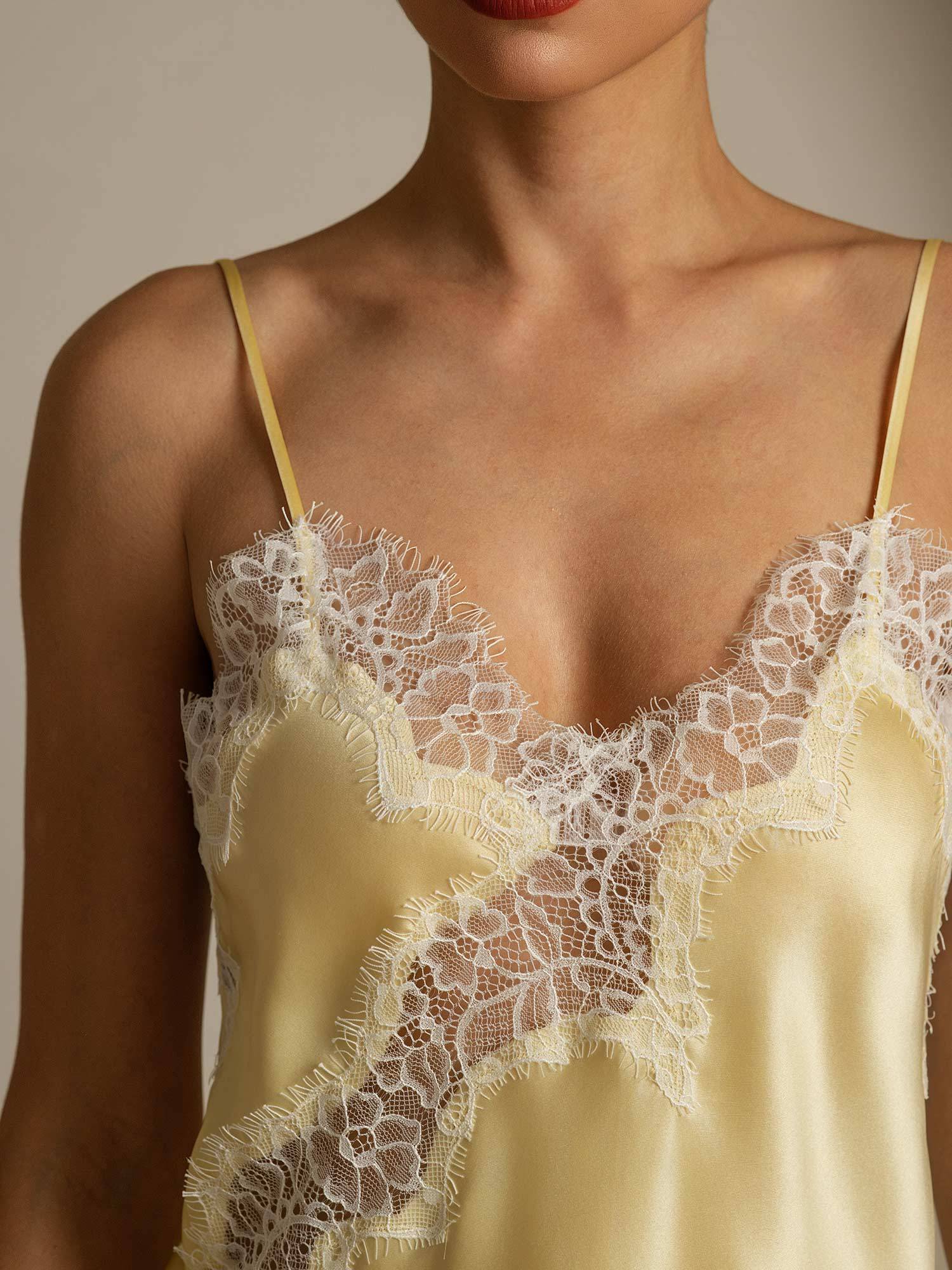[LightYellow] SilkSilky Pure Silk Camisoles 004