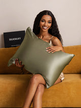 [Olive Green] SilkSilky  22Momme Pure Silk Pillowcase 003