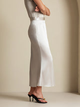 [Light Gray] SilkSilky  19Momme Stretch Silk Charmeuse Skirt 002