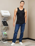 SilkSilky US Silk Knitted Sleeveless Round Neck Men's T Shirt Black 006