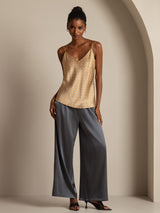 [Floral] SilkSilky  Spaghetti Strap V Neck Camisole Top 006