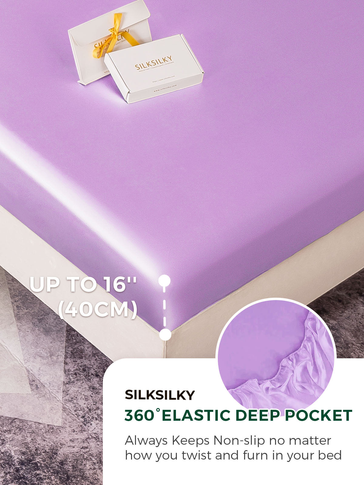 [Lavender] SilkSilky  19Momme Pure Silk Bedding Set 004