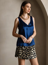 [Dark Blue] SilkSilky  Sleeveless V Neck Camisole Top 006