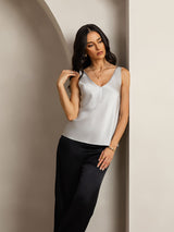[Silver] SilkSilky  Sleeveless V Neck Camisole Top 007