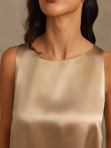 [Champagne] SilkSilky  Sleeveless Women's Pajamas 004