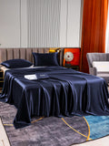 SilkSilky US 22Momme Pure Silk Bedding Set DarkBlue 003