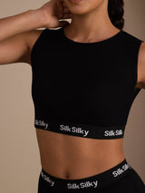 [Black] SilkSilky  Sleeveless Crew Neck Women's Outfit Sets 006