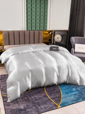 SilkSilky US 25Momme Pure Silk Duvet Cover Silver 002