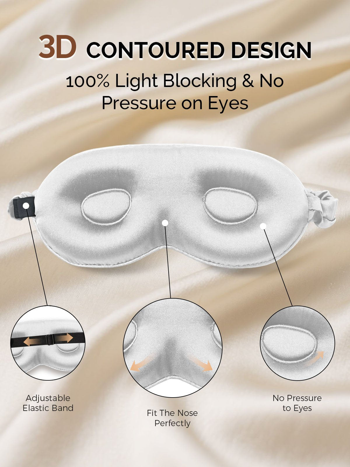 [Silver] SilkSilky 22Momme Pure Silk Eye Mask 004