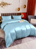 SilkSilky US 19Momme Pure Silk Bedding Set LightBlue 003