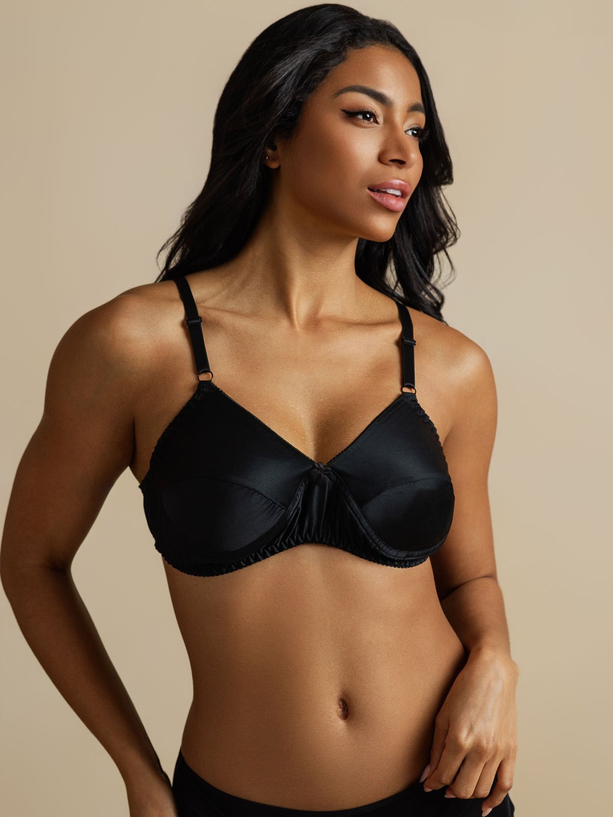 [Black] SilkSilky  Pure Silk Bra 001,