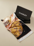 SilkSilky US Pure Silk Scarf Black 001