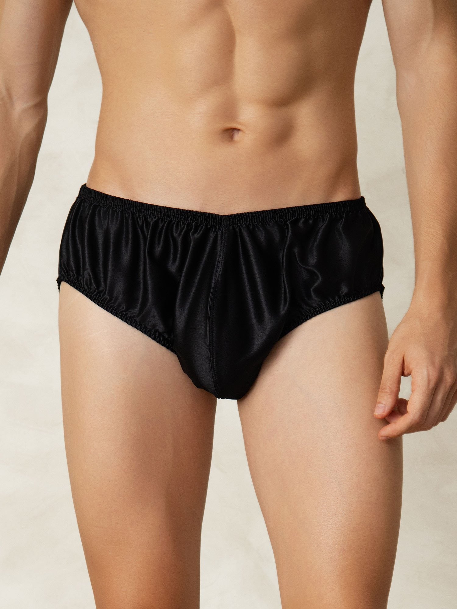[Black] SilkSilky Pure Silk Mens Underwear 001