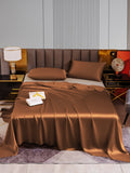 SilkSilky US 22Momme Pure Silk Bedding Set Coffee 001