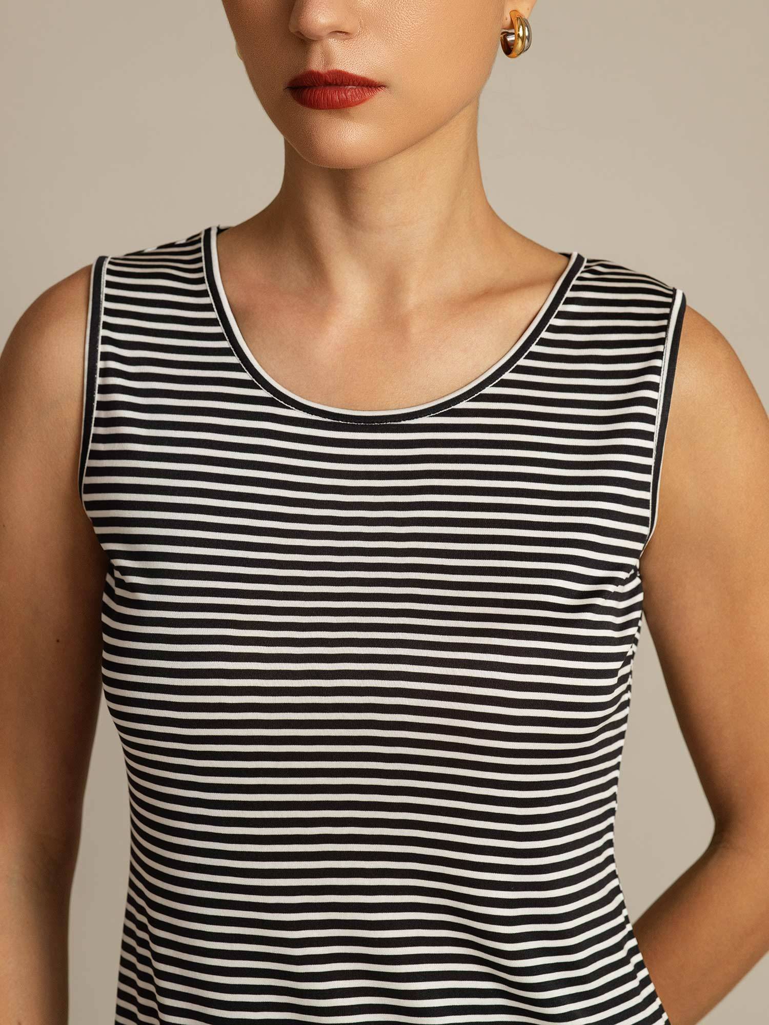 [WhiteStripe] SilkSilky Pure Silk Crew Camisole Top 004