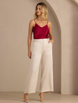 [Wine] SilkSilky Spaghetti Strap V Neck Camisole Top 007
