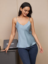 [Grayish Blue] SilkSilky  Spaghetti Strap V Neck Camisole Top 003
