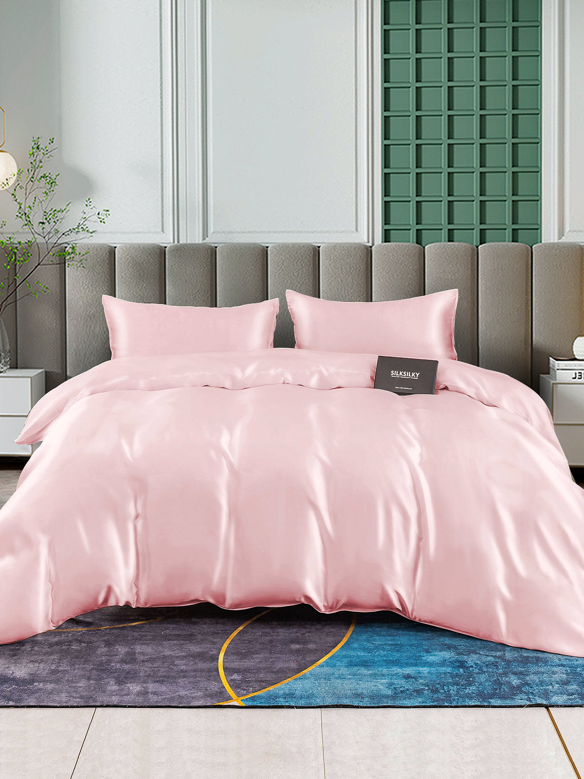 [Pink] SilkSilky  25Momme Pure Silk Bedding Set 002