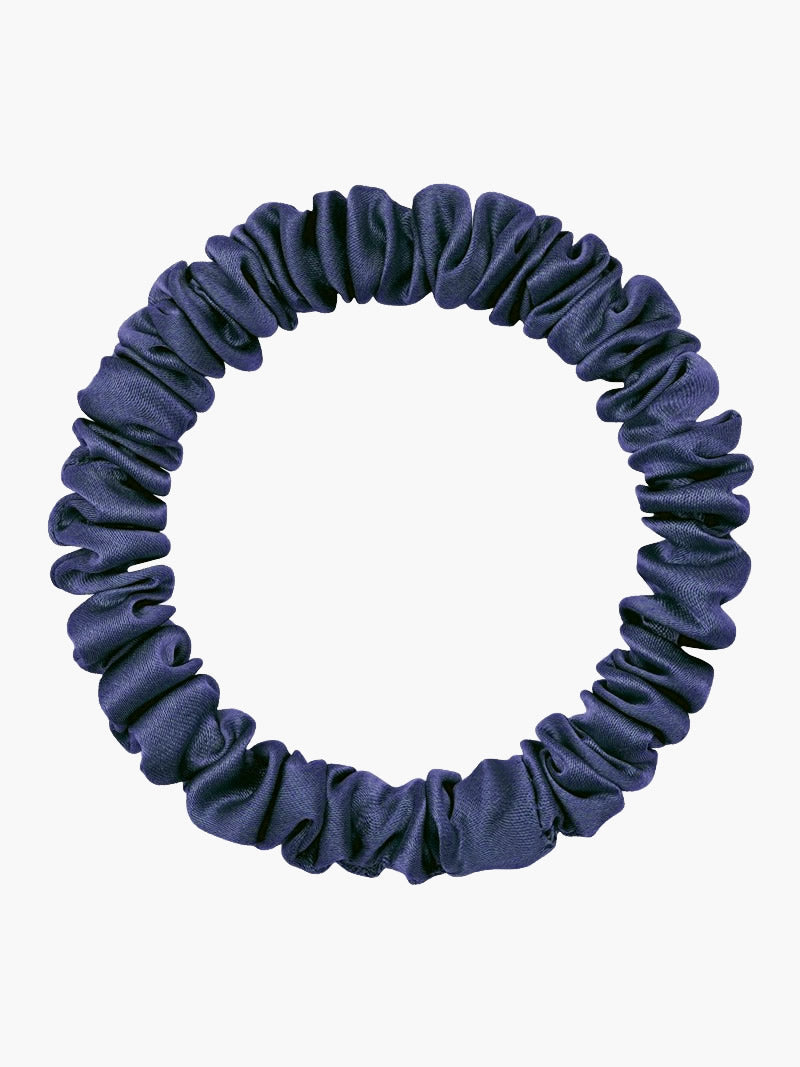 SilkSilky  19Momme Pure Silk Scrunchie DarkBlue 004