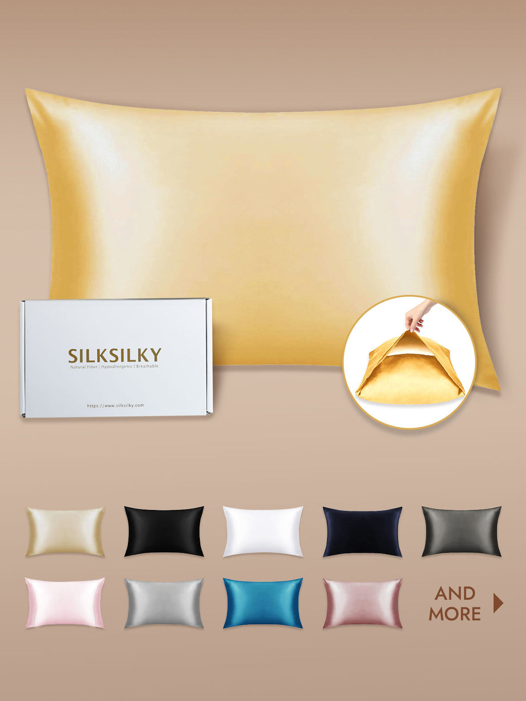 22Momme 100% Mulberry Silk Pillowcase Envelope Closure