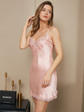 SilkSilky US Pure Silk Sleeveless Boat Neck Nightgown Pink 003